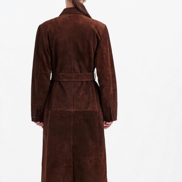 Alexa Chung for Madewell Double-Breasted Blazer Overcoat in Suede - Picture 2 of 6